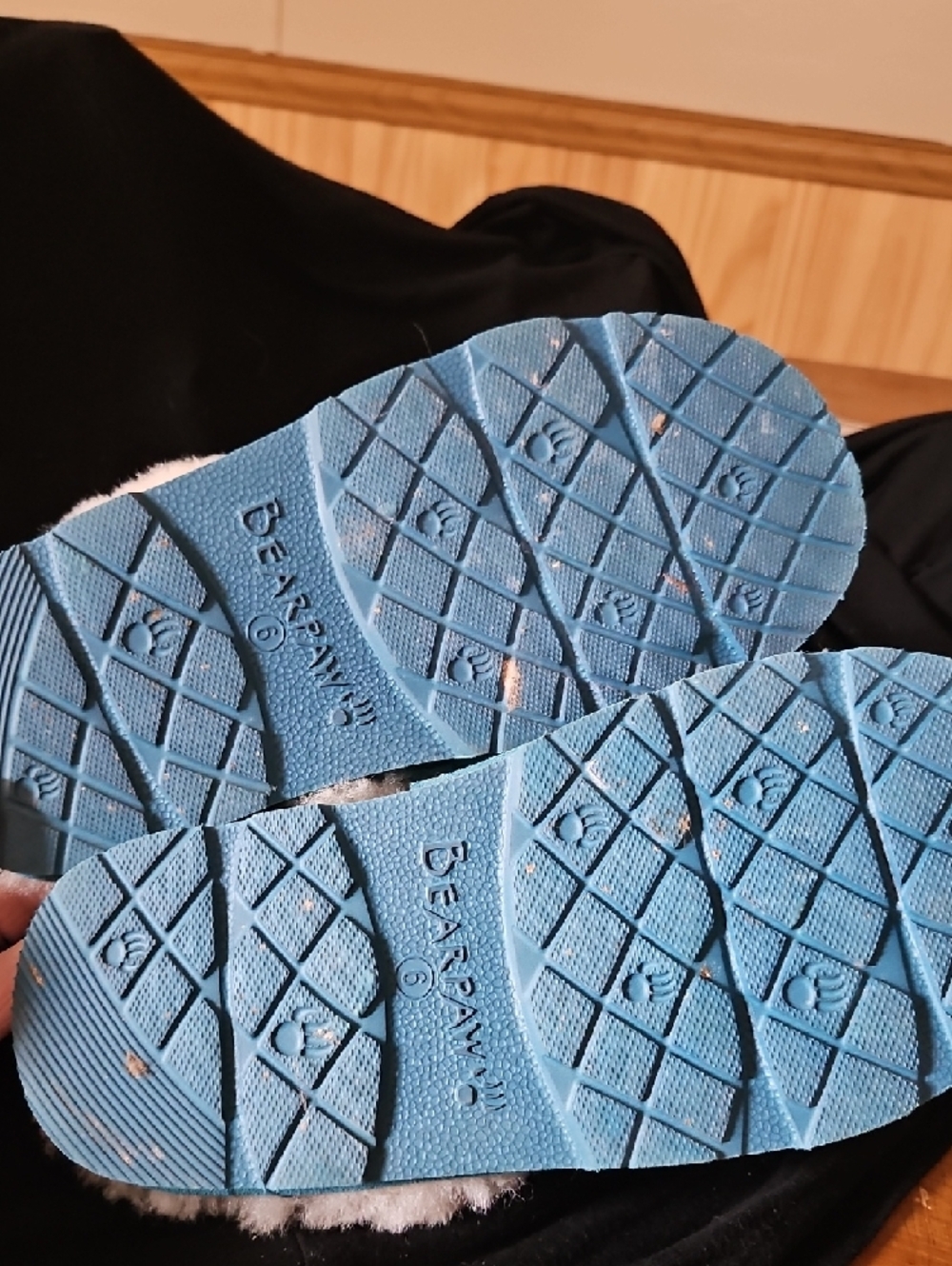 BearPaw Teal Suede Shearling Mule Slippers - Picture 5 of 7